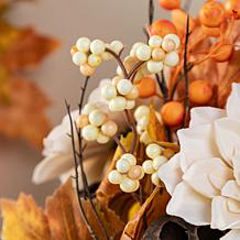 Glitzhome 22"H Fall Lotus, Lotus Pod and Berry Centerpiece