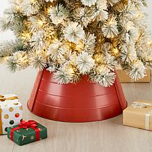 Glitzhome 22in. D Christmas Painted Metal Tree Collar