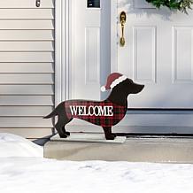 Glitzhome 22"L Holiday Dachshund Porch Décor 