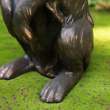 Glitzhome 23" H Standing Rabbit Statue with Bronze Coating
