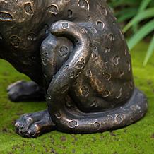 Glitzhome 23.25"H Bronze Finish Leopard Statue