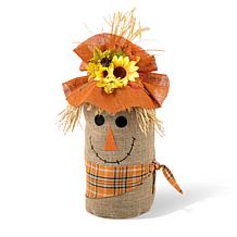 Glitzhome 23.25in. H Fall Linen Scarecrow Doorstop Porch Decor
