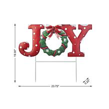Glitzhome 23.75'' Metal Christmas "JOY" Yard Stake