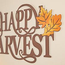 Glitzhome 23.75in.L Metal Happy Harvest Wall Décor