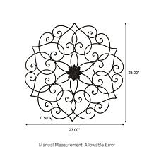 Glitzhome 23"D Traditional Floral Iron Scroll Outdoor Wall Decor
