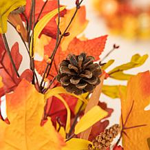 Glitzhome 24" Fall Maple Leaf Urn Table Tree