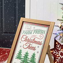 Glitzhome 24" H Christmas Wooden Porch Sign and Standing Decor