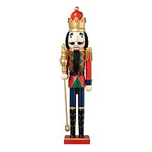 Glitzhome 24" Wooden Christmas King Nutcracker
