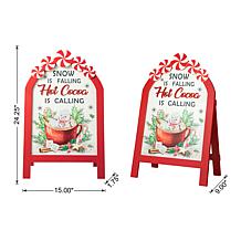 Glitzhome 24.25" Christmas Peppermint Wooden Easel Porch Décor