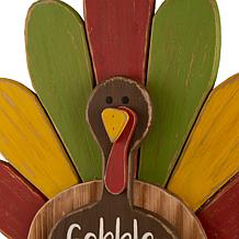 Glitzhome 24.25in.H Thanksgiving Wooden Turkey Standing Décor