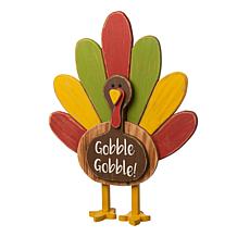 Glitzhome 24.25in.H Thanksgiving Wooden Turkey Standing Décor