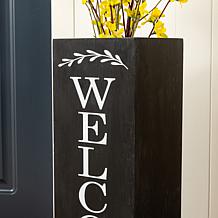 Glitzhome 24"H Double Sided Solid Wood Boxed Porch Sign