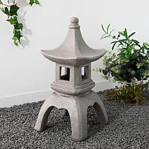 Glitzhome 24"H Faux Concrete Garden Pagoda Statue