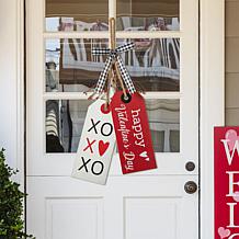 Glitzhome 24in H Valentine's Wooden Doorknob Hanging Decor