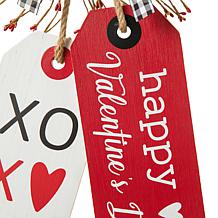 Glitzhome 24in H Valentine's Wooden Doorknob Hanging Decor