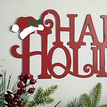 Glitzhome 24in. L Metal HAPPY HOLIDAYS Christmas Wall Decor