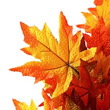 Glitzhome 24in.D Fall Lighted Maple Leaves Wreath