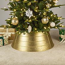 Glitzhome 25.75" Gold Metal Glitter Tree Collar