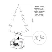 Glitzhome 25.75" Wooden Trapezoid Farm Fresh Christmas Tree Collar