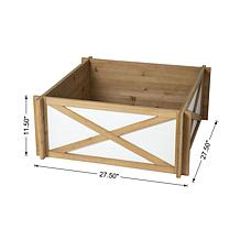 Glitzhome 27.5" Natural and White Wooden Tree Collar