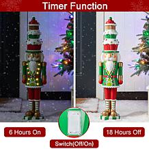 Glitzhome 28" Resin Christmas Nutcracker Lighted Porch Décor