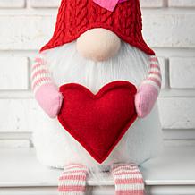 Glitzhome 28.25" H Fabric Valentine's Gnome Shelf Sitter Dangling Legs