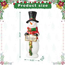 Glitzhome 29.25" Christmas Snowman Porch Decor w/Lights, Timer
