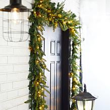 Glitzhome 2pk 9' Pre-Lit LEDs Greenery Pinecone Christmas Garland