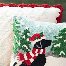 Glitzhome 2pk Hooked Christmas Dog and Cat Pillow