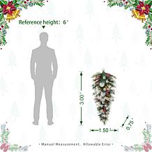 Glitzhome 3' Artificial Pinecones & Berries Teardrop Swag with Lights