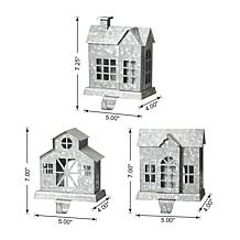 Glitzhome 3-pc 7" Galvanized House Stocking Holders