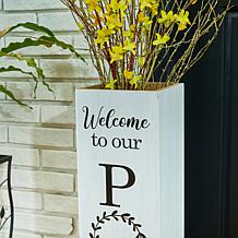 Glitzhome 30" Double Sided Solid Wood Box Porch "Welcome" Sign