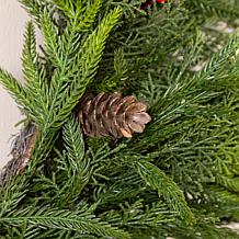 Glitzhome 30"D Oversized Christmas PE Dripping Wreath with Pinecone...