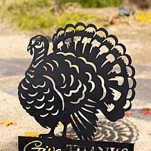 Glitzhome 30"H Thanksgiving Metal Silhouette Turkey Yard Stake
