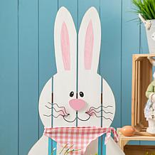 Glitzhome 30in H Easter Wooden Bunny Porch Decor