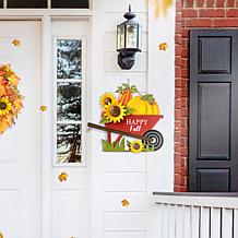 Glitzhome 30in. H Fall Metal Wheelbarrow Pumpkin Yard Stake