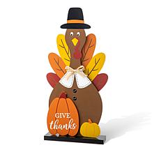 Glitzhome 31in. H Thanksgiving Wooden Turkey Porch Decor