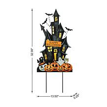 Glitzhome 32" Metal Haunted House Yard Stake
