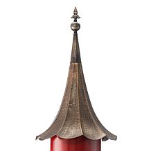 Glitzhome 32" Retro Red Metal Pagoda Birdhouse with Bronze Roof