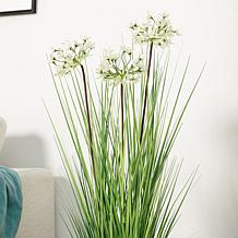Glitzhome 3.25' Onion Grass Artificial Plants in Pot
