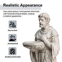 Glitzhome 32.75" MGO St. Francis Garden Statue w/ Birdfeeder