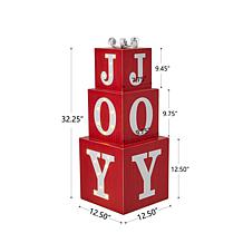 Glitzhome 32"H Lighted Wooden Block JOY Porch Sign