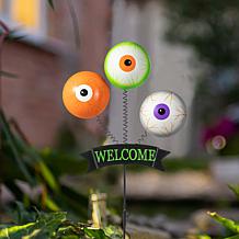 Glitzhome 35.25" Halloween Metal "WELCOME" Spring Eyeballs Yard Stake