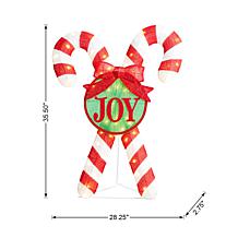Glitzhome 35.5" Lighted Candy Cane Outdoor Decor with LED Lights