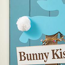 Glitzhome 35.5in H Easter Wooden Bunny and Eggs Porch Decor