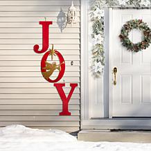 Glitzhome 36" H Metal JOY Angel Yard Stake, Standing or Wall Decor
