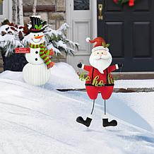 Glitzhome 36" Metal Santa HOHOHO Yard Stake