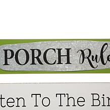 Glitzhome 36.25" Oversized Porch Rules Wooden Pallet Wall Sign