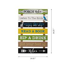 Glitzhome 36.25" Oversized Porch Rules Wooden Pallet Wall Sign