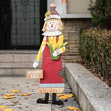 Glitzhome 36.25in. H Metal Scarecrow Yard /Standing /Hanging Sign